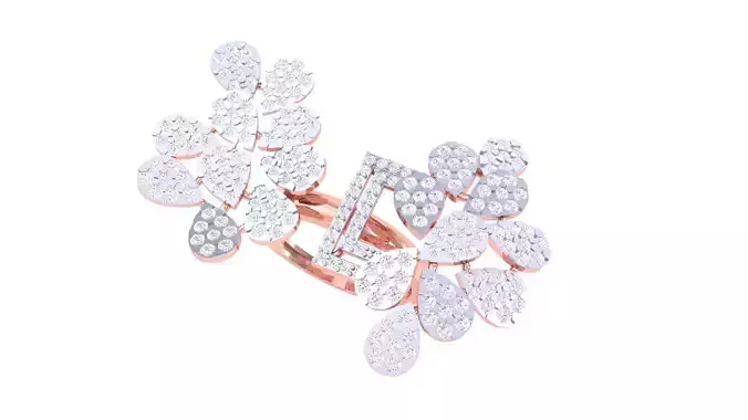 High Jewelry Cocktail Ring 3dm stl obj mtl glb gltf 3mf renders