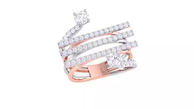 High Jewelry Cocktail Ring 3dm stl obj mtl glb gltf 3mf renders