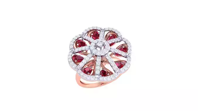 High Jewelry Cocktail Ring 3dm stl obj mtl glb gltf 3mf renders
