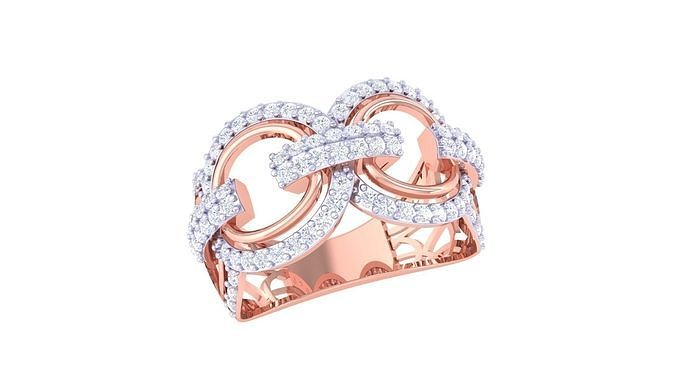 High Jewelry Cocktail Ring 3dm stl obj mtl glb gltf 3mf renders 3D print model