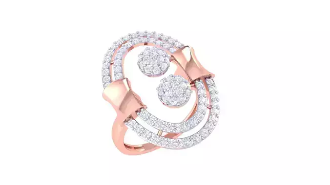 High Jewelry Cocktail Ring 3dm stl obj mtl glb gltf 3mf renders