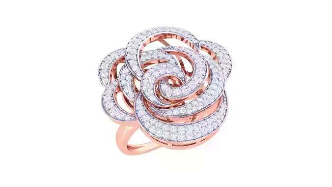 High Jewelry Cocktail Ring 3dm stl obj mtl glb gltf 3mf renders