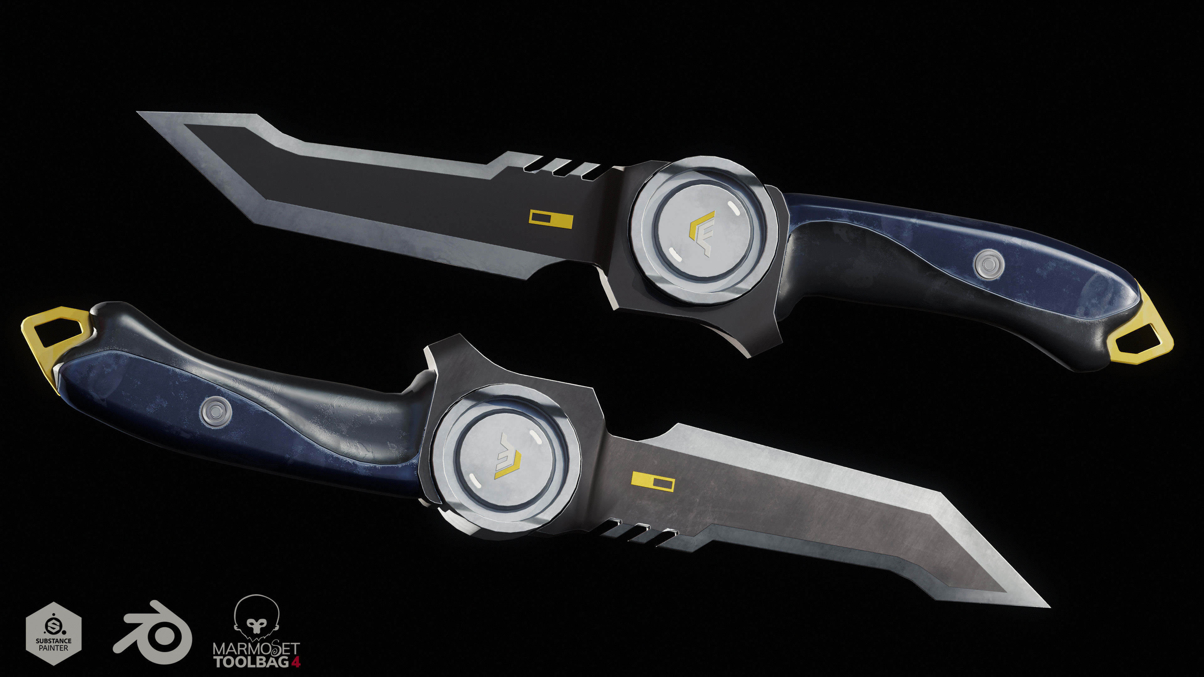 Task Force Valorant knife Low-poly 3D model_3