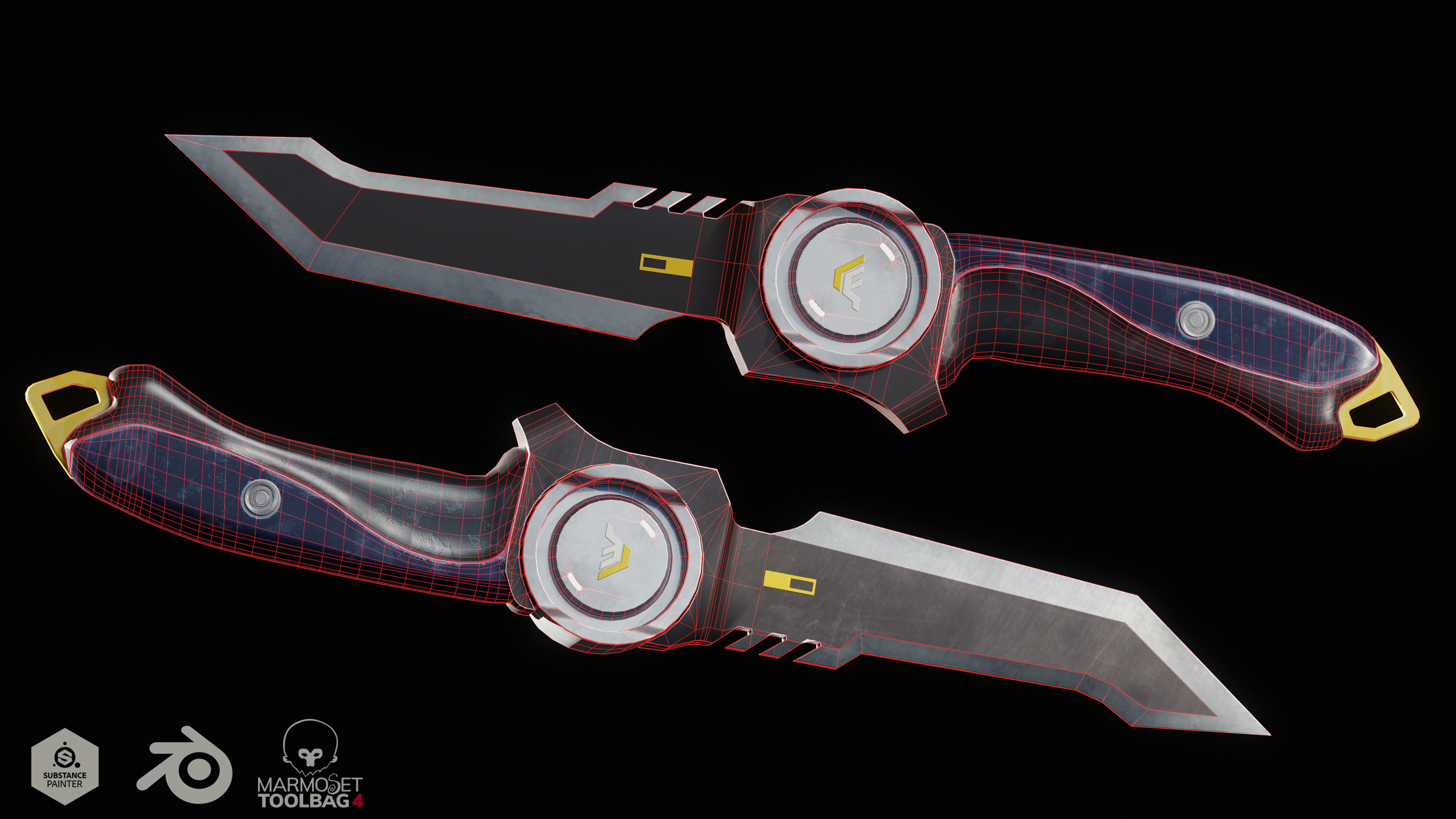 Task Force Valorant knife Low-poly 3D model_5