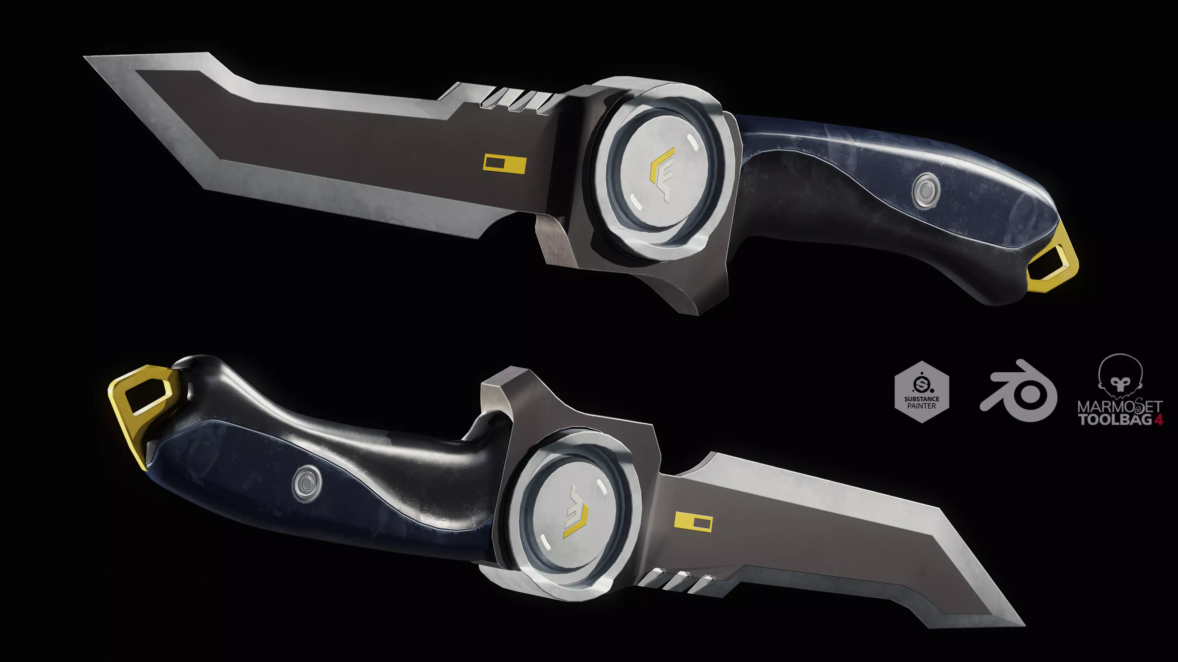 Task Force Valorant knife Low-poly 3D model_0