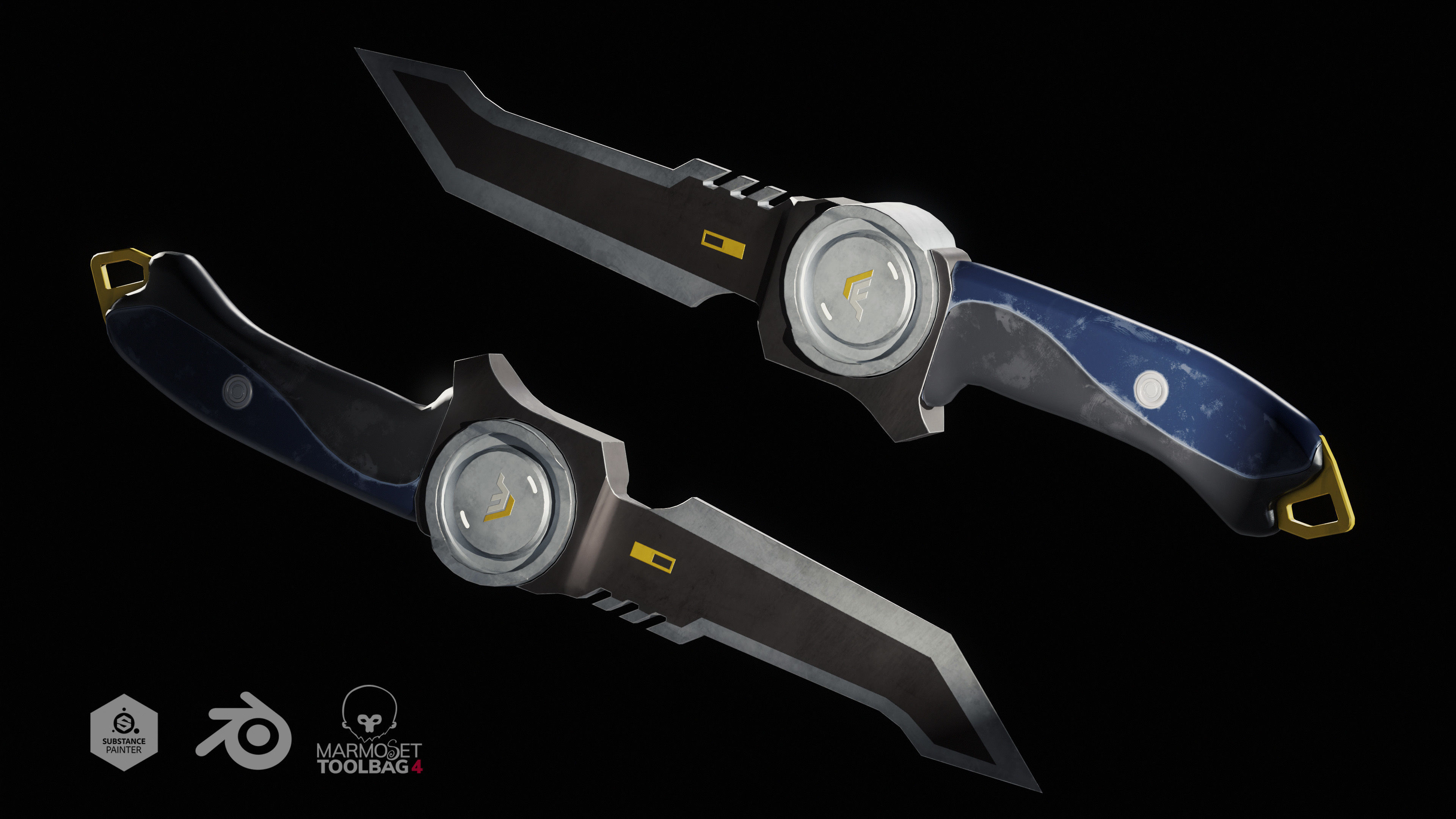 Task Force Valorant knife Low-poly 3D model_2