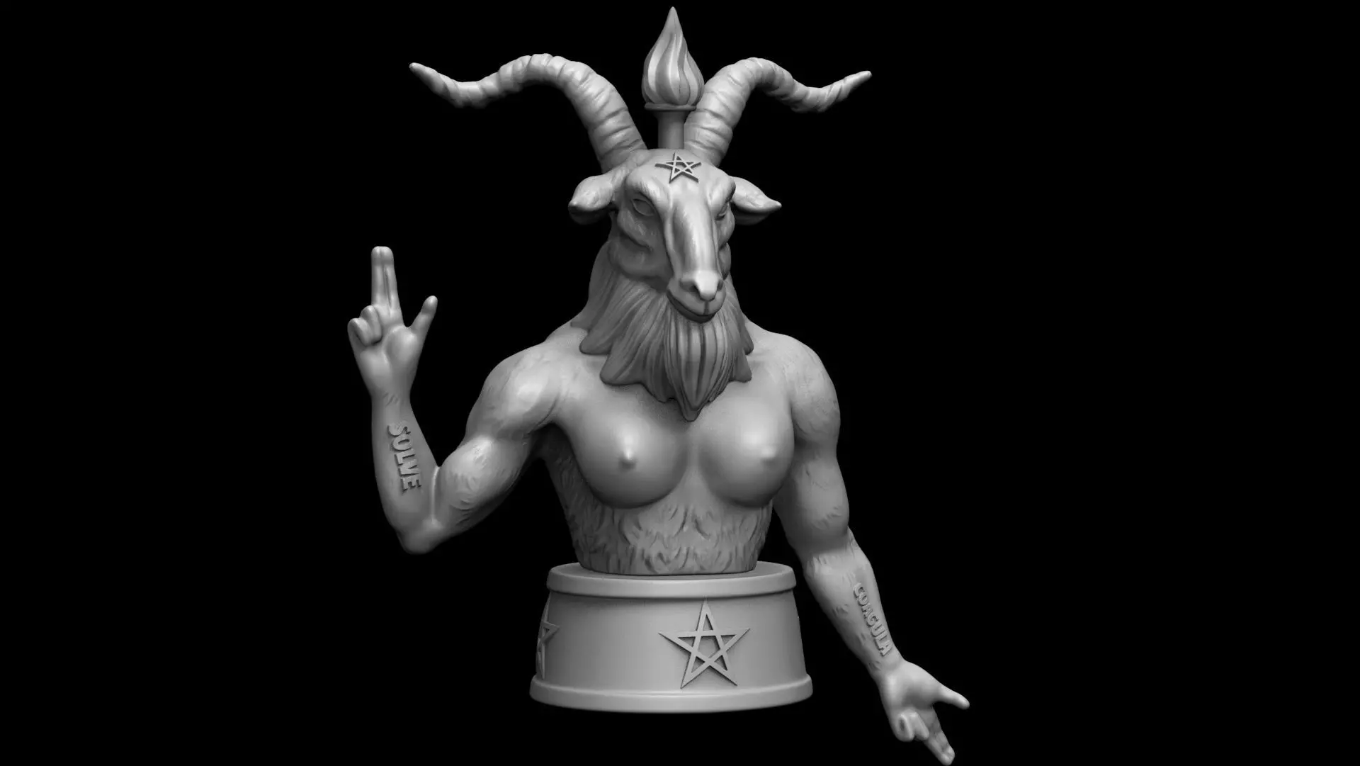 Baphomet Bust 3D print model