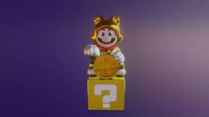 LUCKY CAT MARIO 3D print model