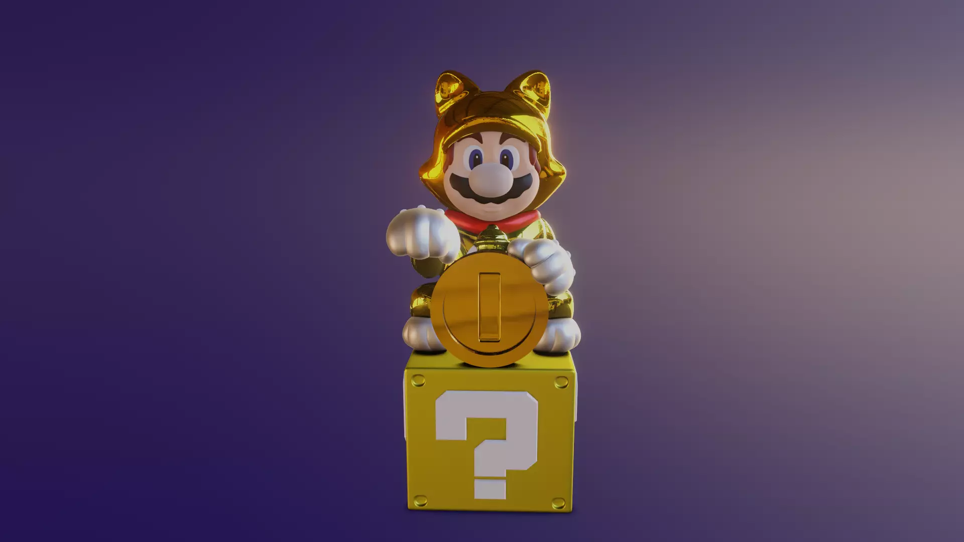 LUCKY CAT MARIO 3D print model