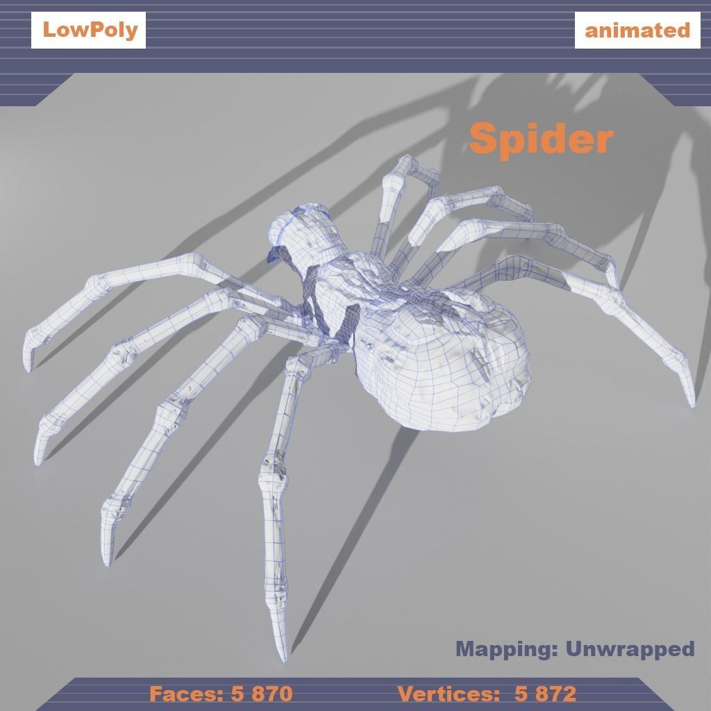 Spider Low-Poly 3D Model Low-poly 3D model_4