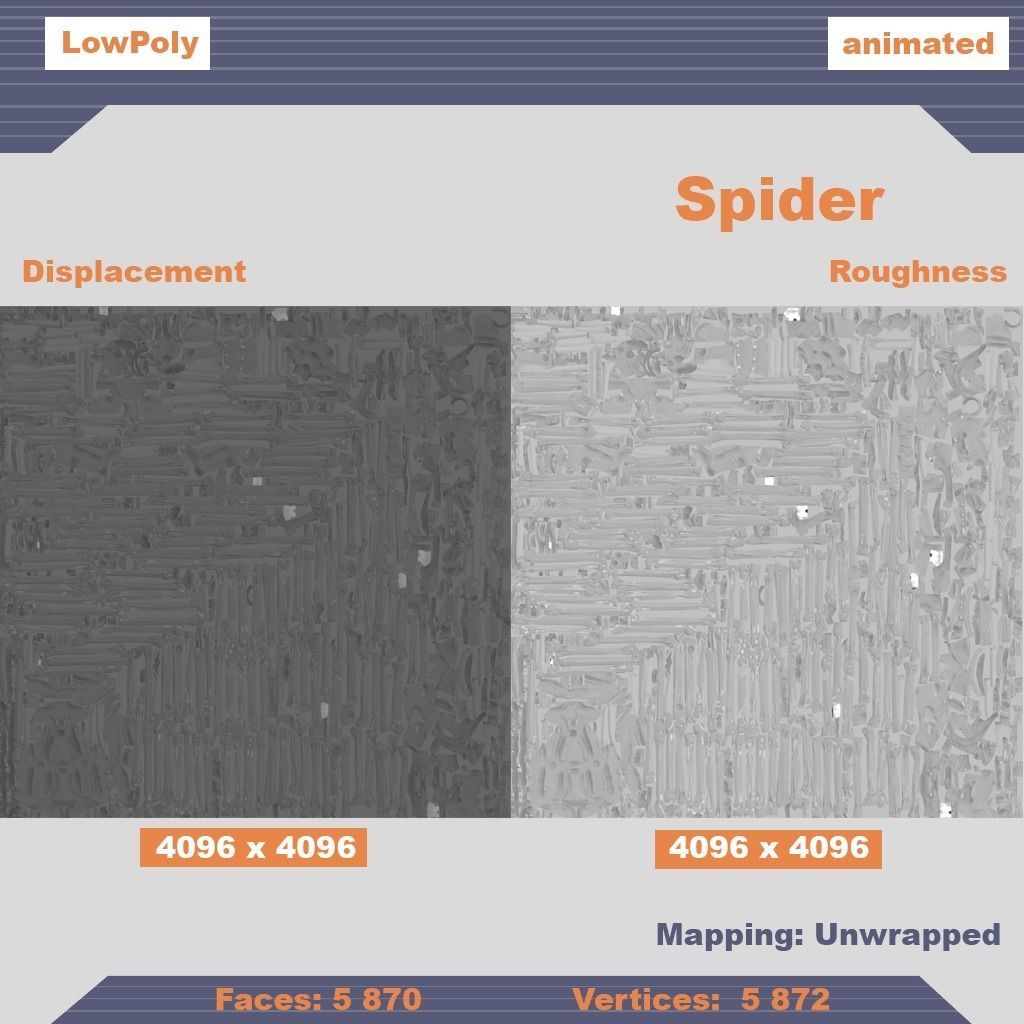Spider Low-Poly 3D Model Low-poly 3D model_6