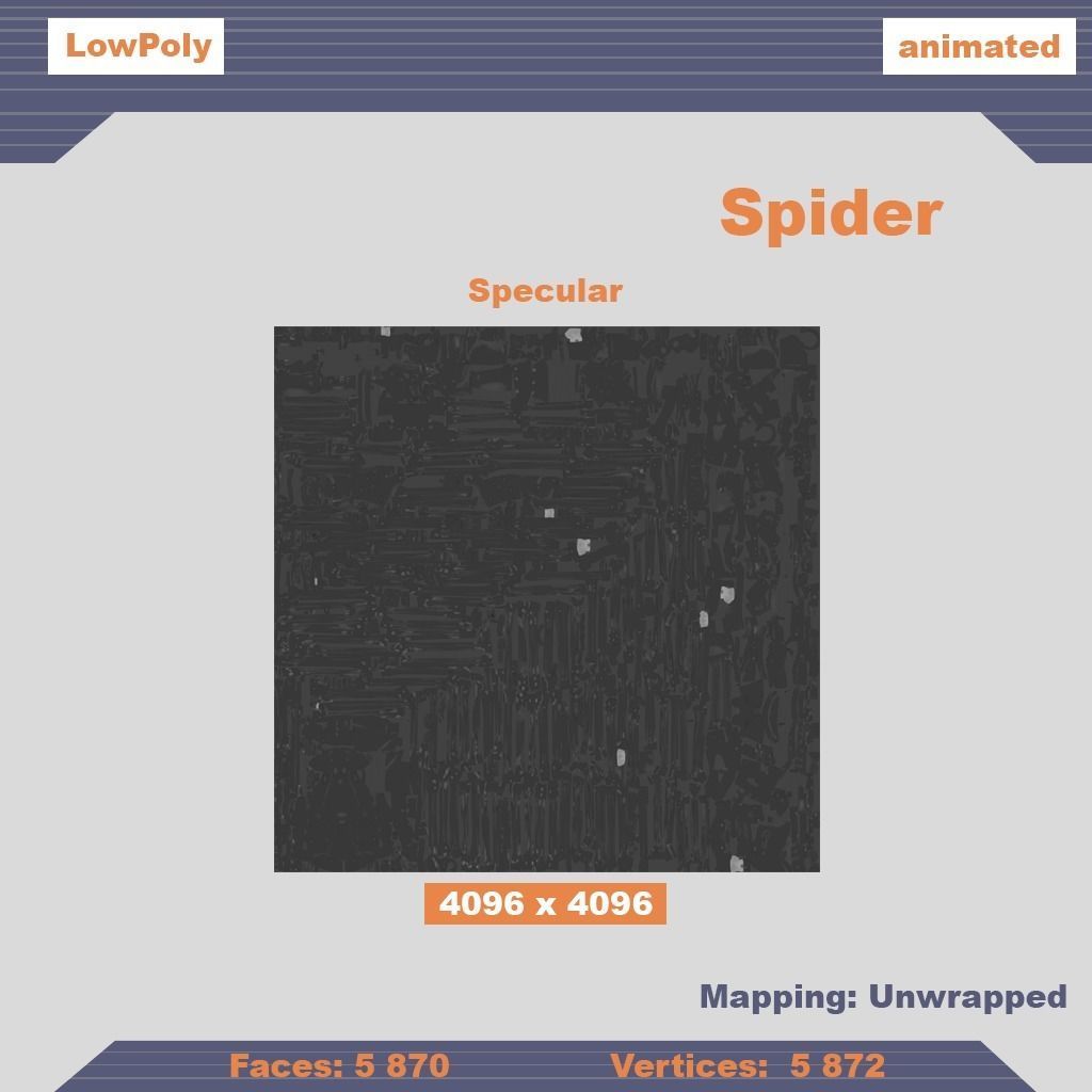 Spider Low-Poly 3D Model Low-poly 3D model_7