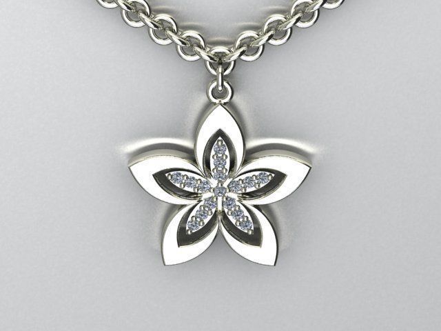 flower pendant 3D print model_1