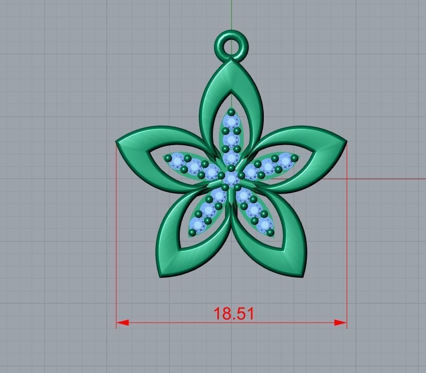 flower pendant 3D print model_7