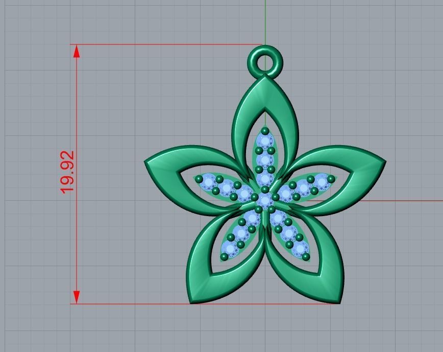 flower pendant 3D print model_6