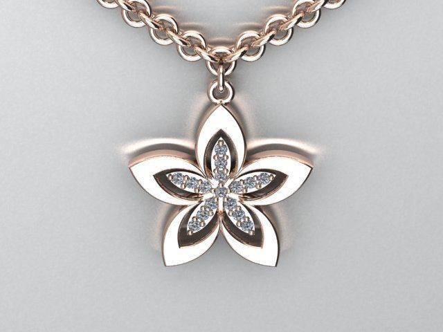 flower pendant 3D print model_2