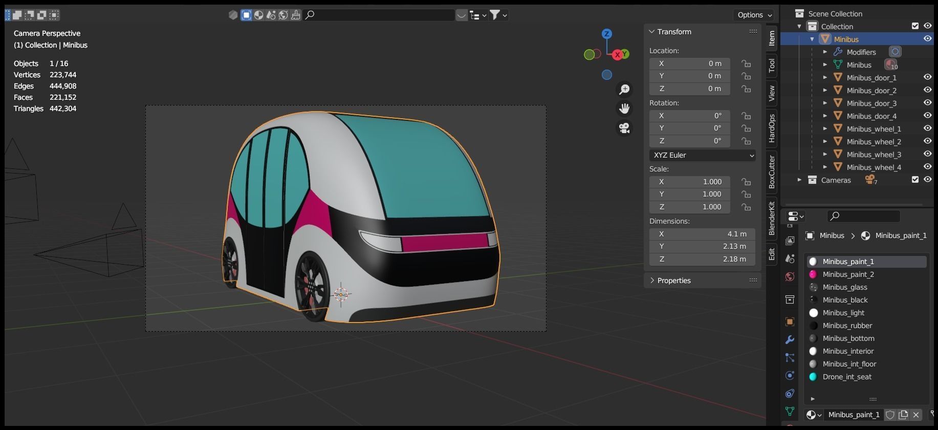 Passenger drone and shuttle bus 3D Model Collection_18