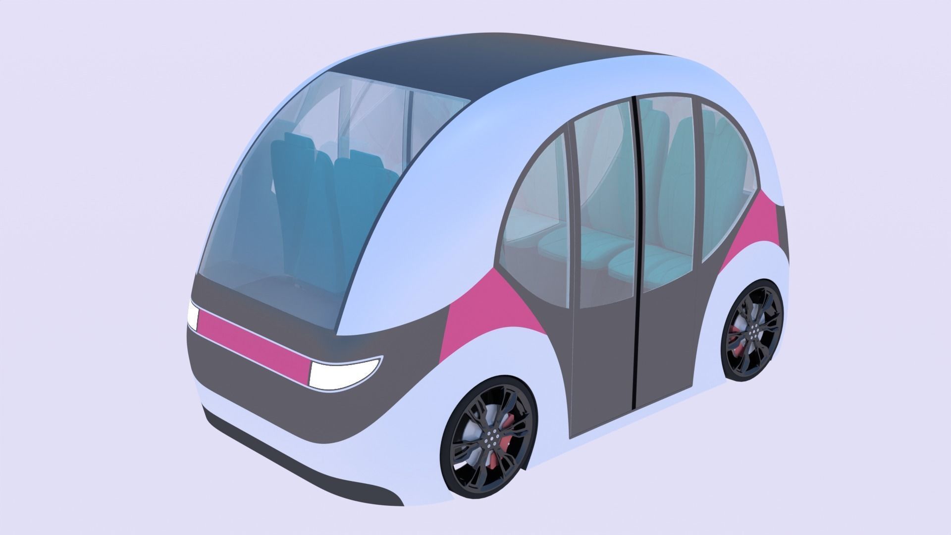 Passenger drone and shuttle bus 3D Model Collection_3