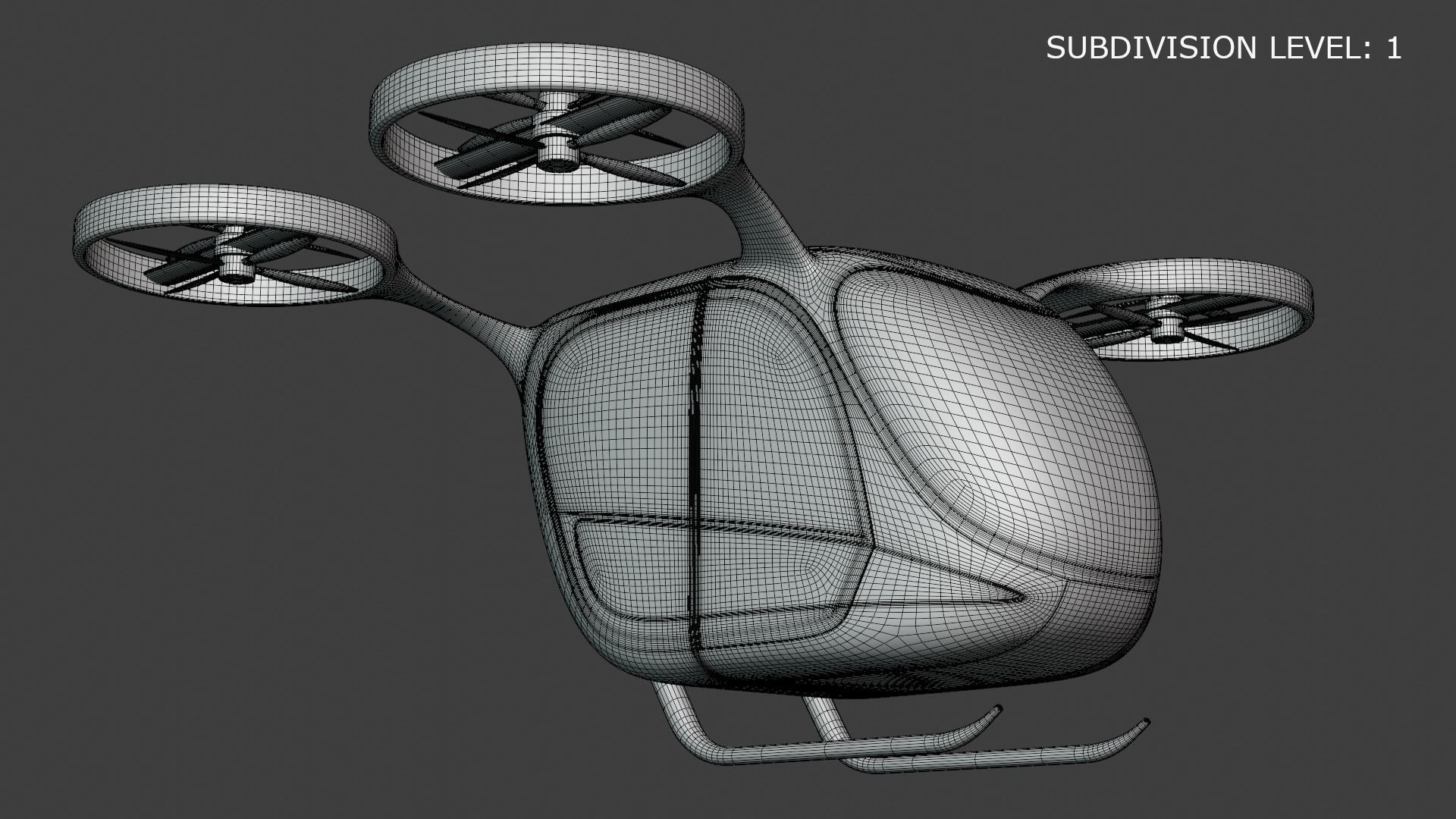 Passenger drone and shuttle bus 3D Model Collection_11