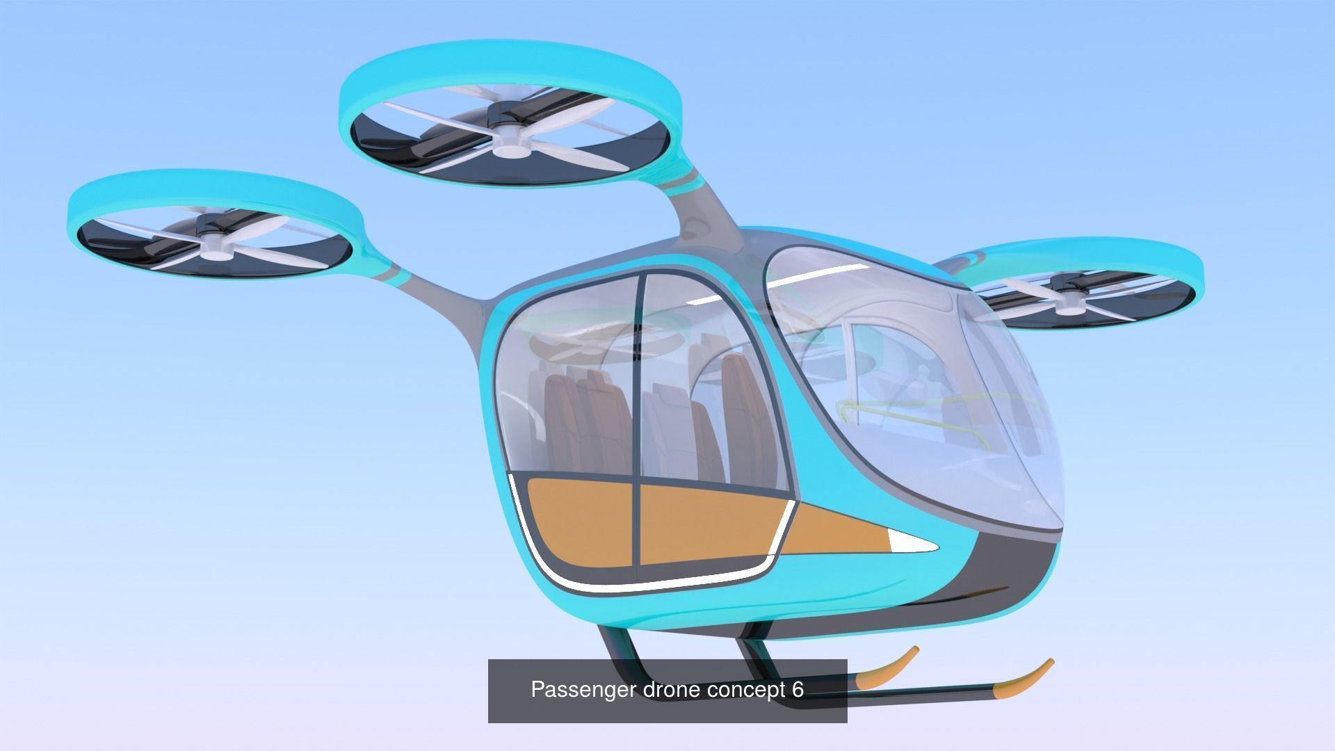 Passenger drone and shuttle bus 3D Model Collection_9