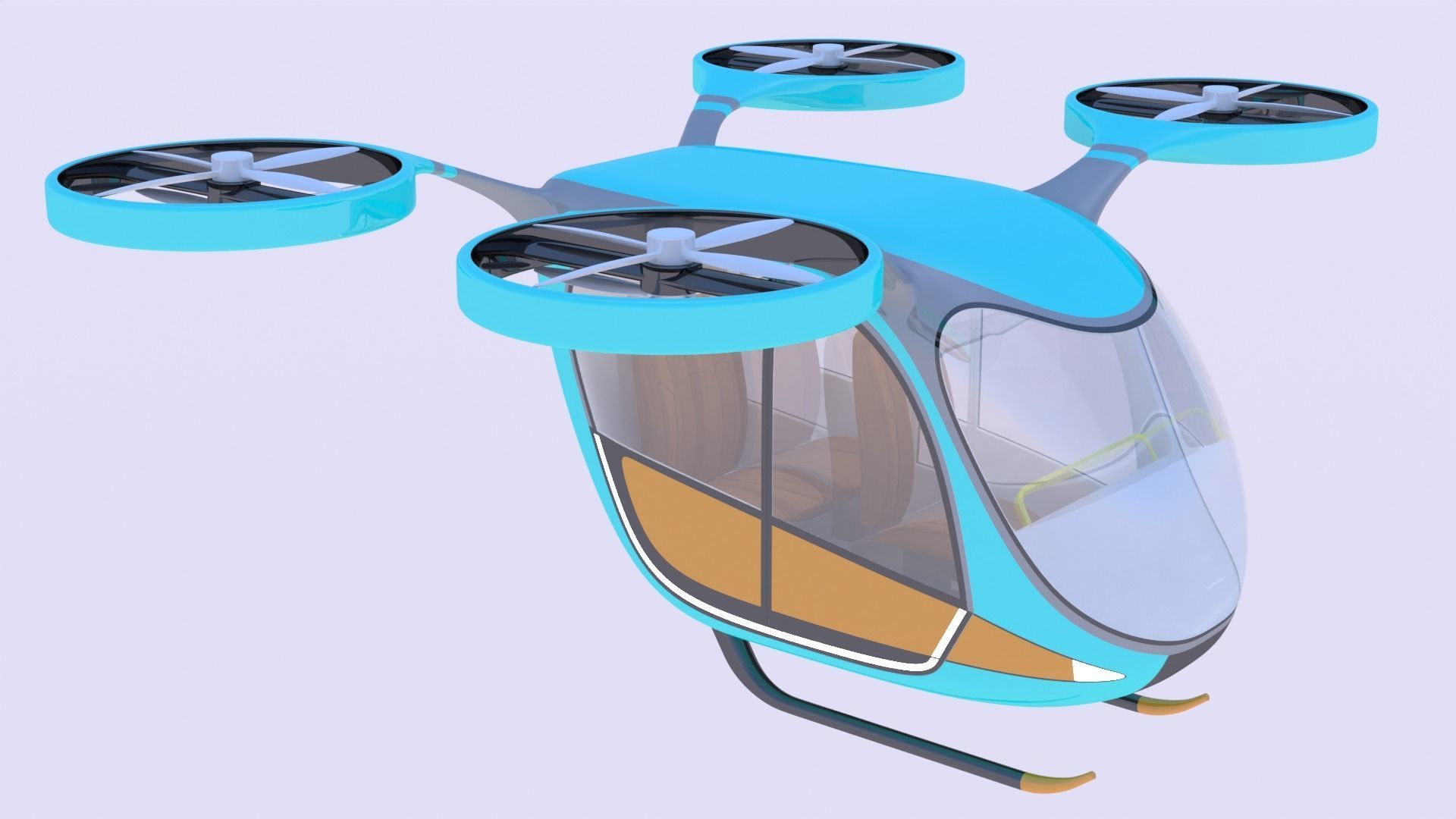 Passenger drone and shuttle bus 3D Model Collection_12