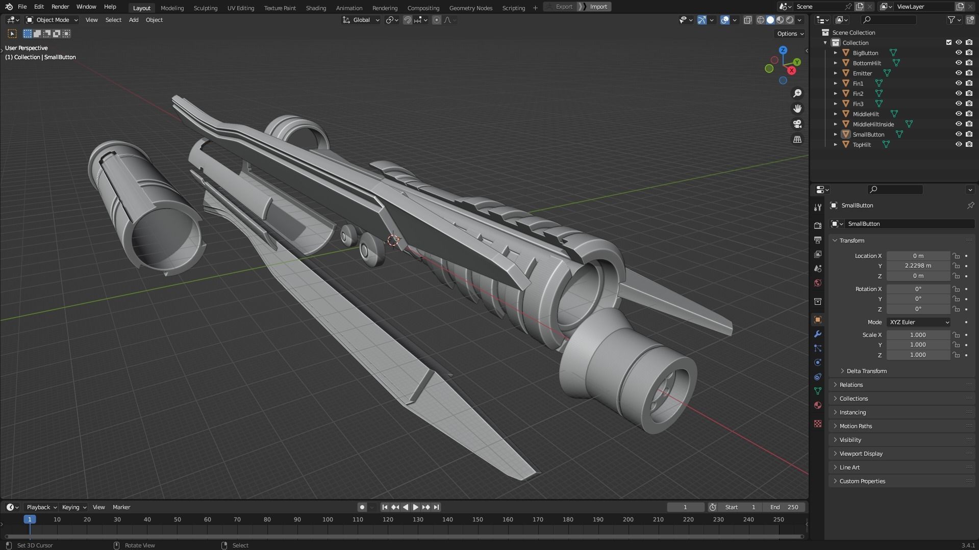 Star Wars Darth Revan Purple Lightsaber for Cosplay 3D print model_11