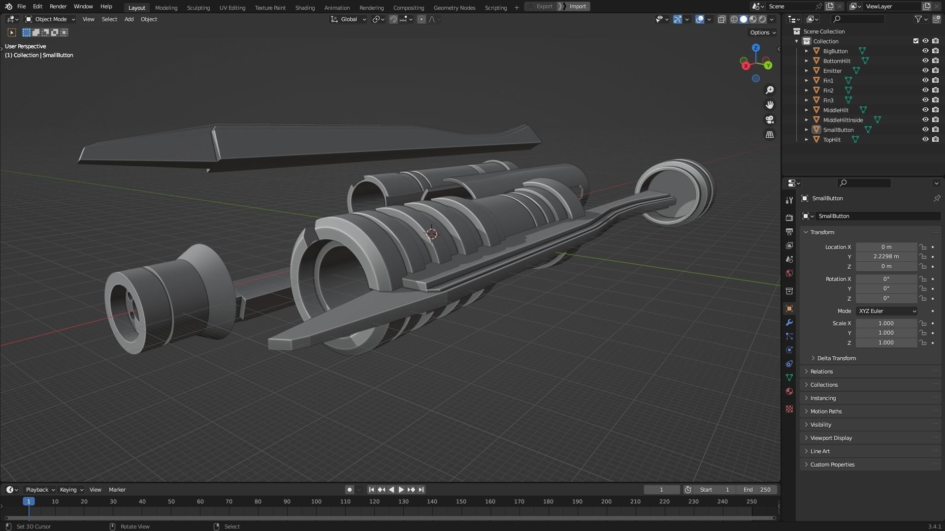 Star Wars Darth Revan Purple Lightsaber for Cosplay 3D print model_12