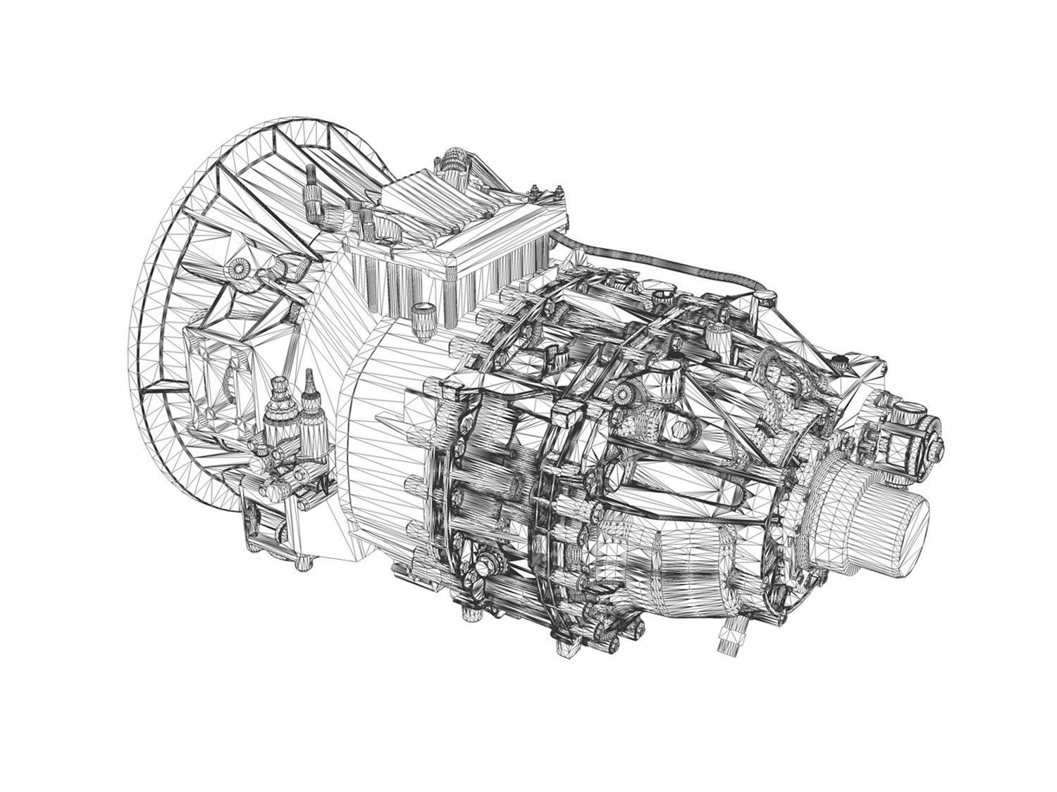 Transmission gearbox 3D model_9