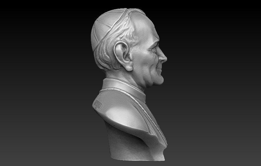 Pope John Paul Bust 3D print model_7