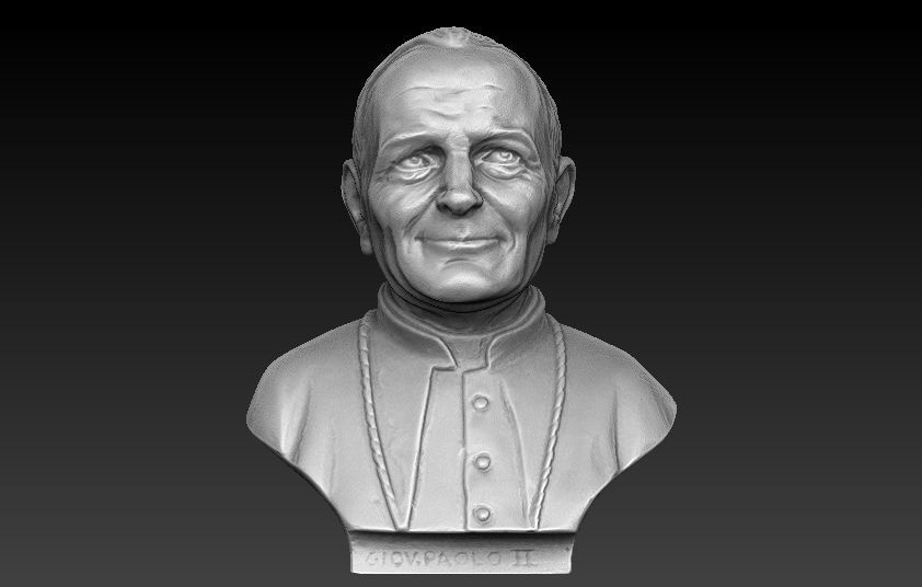 Pope John Paul Bust 3D print model_1