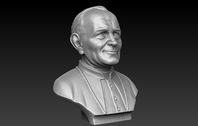 Pope John Paul Bust 3D print model_8