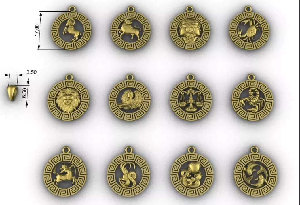 Greek border pendants 3D print model