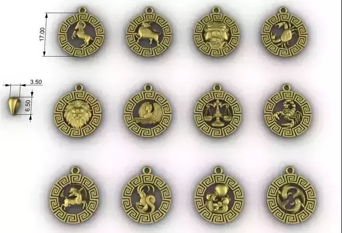 Greek border pendants