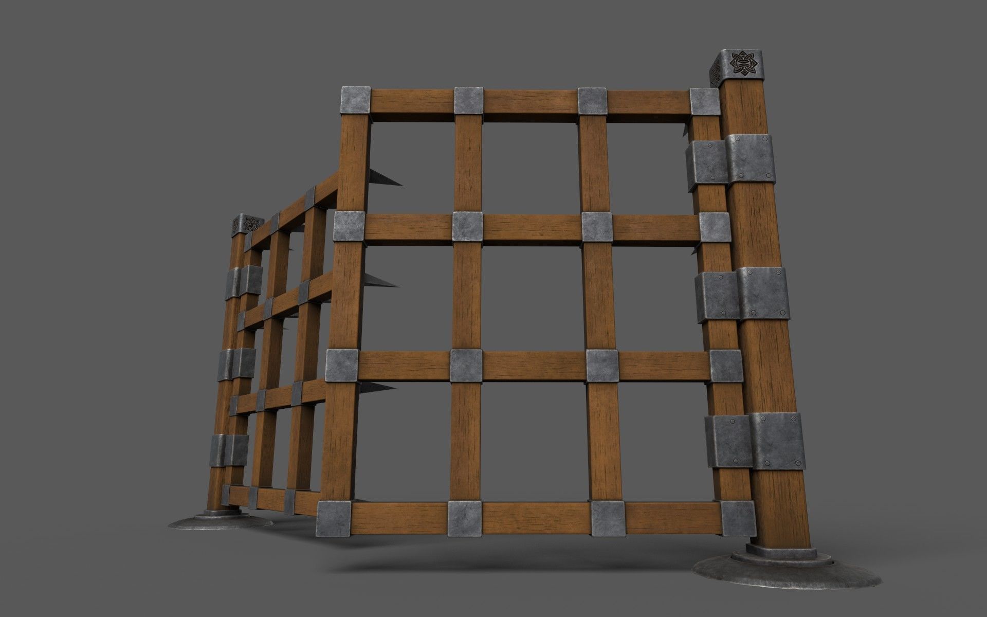 SpikeWall-Trap Low-poly 3D model_4