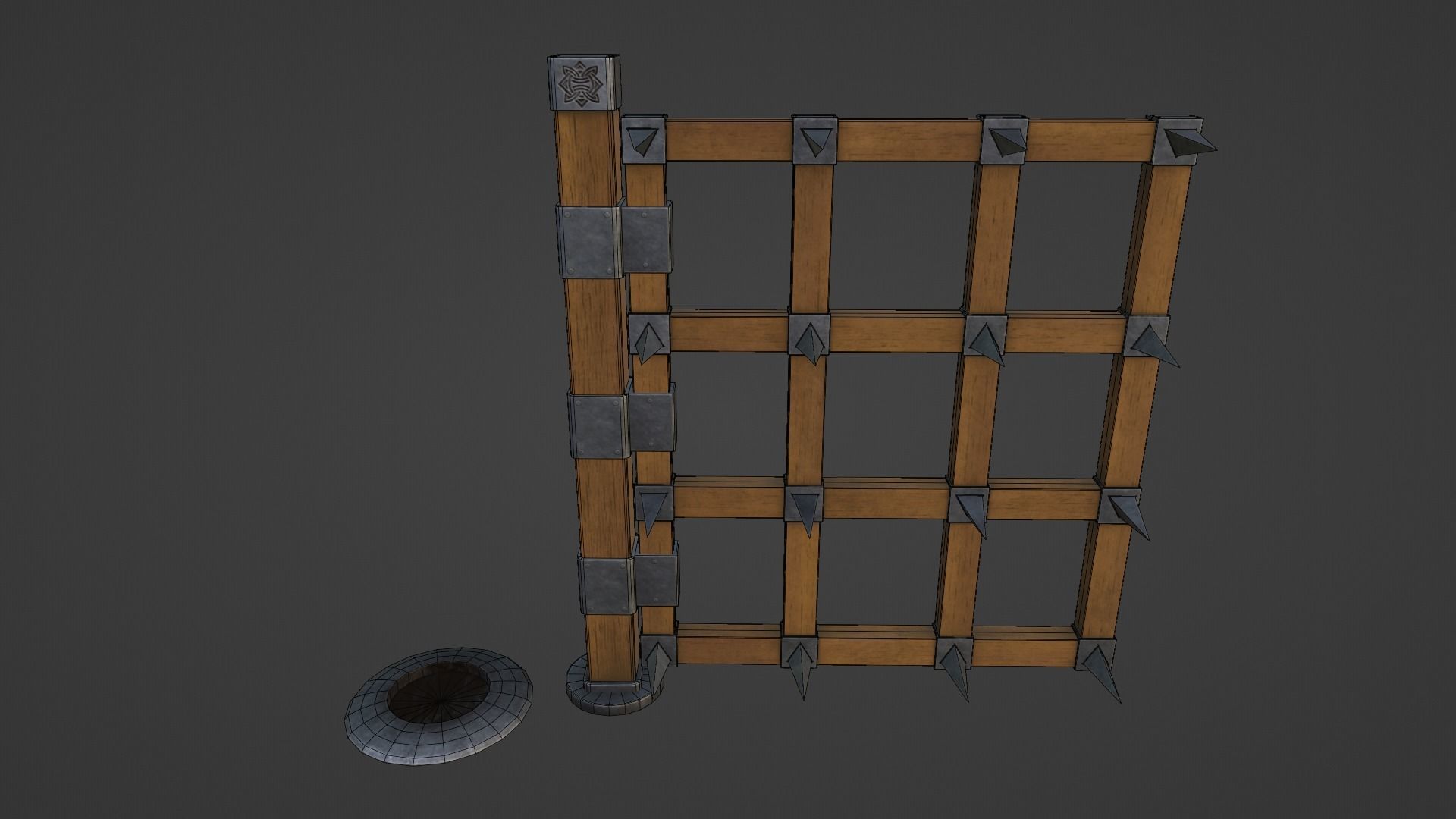 SpikeWall-Trap Low-poly 3D model_6