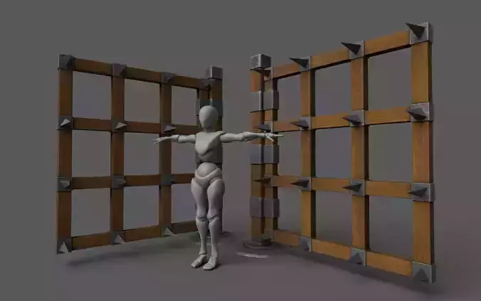 SpikeWall-Trap Low-poly 3D model