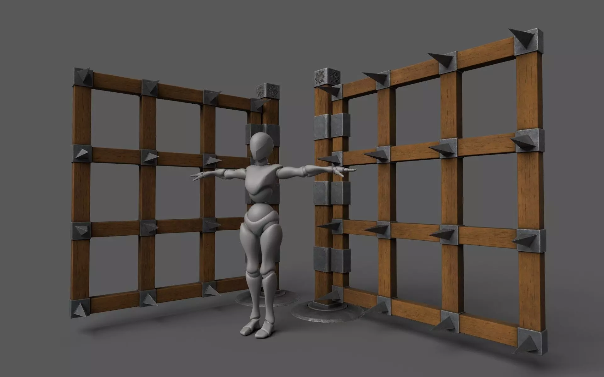 SpikeWall-Trap Low-poly 3D model_0