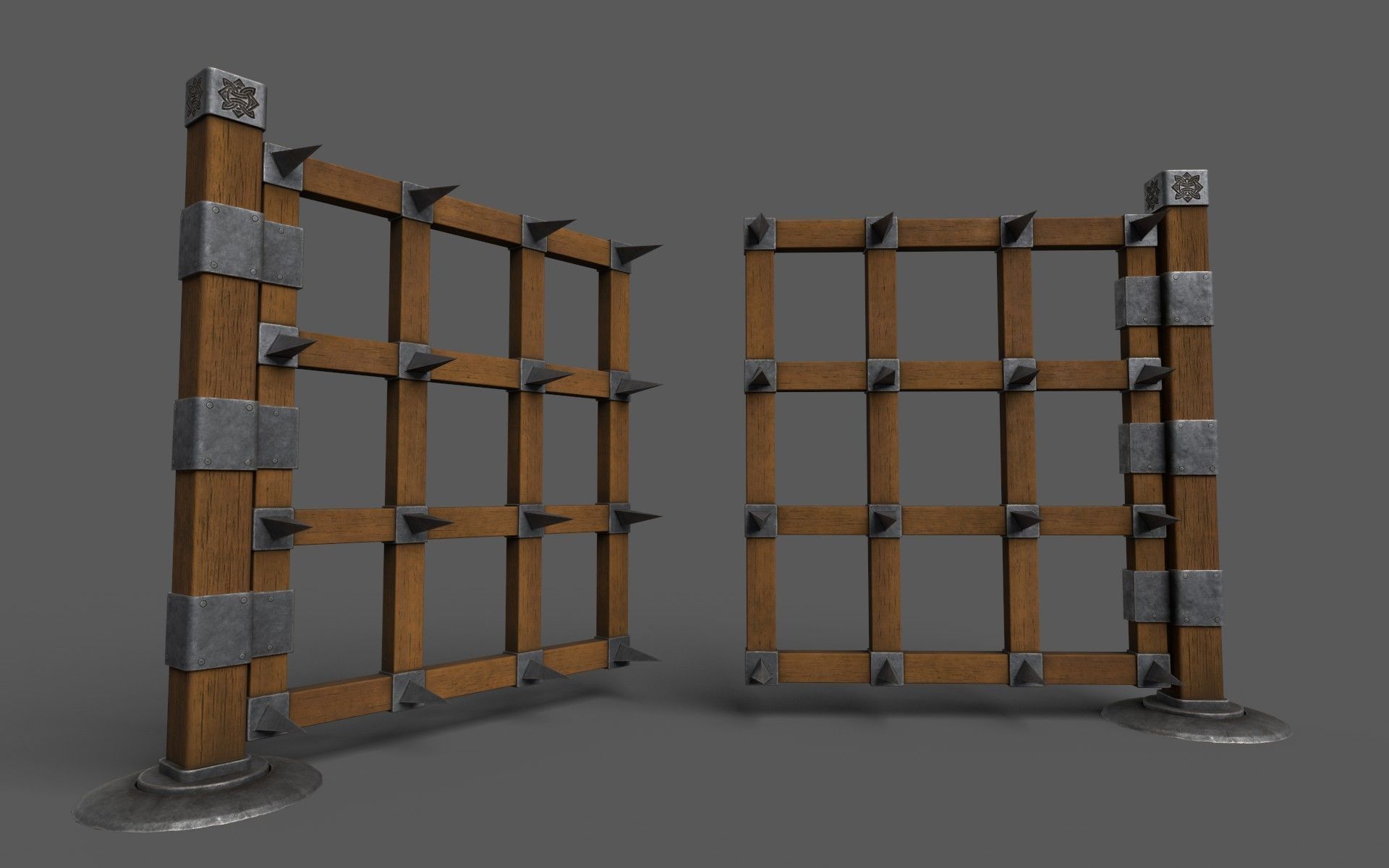 SpikeWall-Trap Low-poly 3D model_1