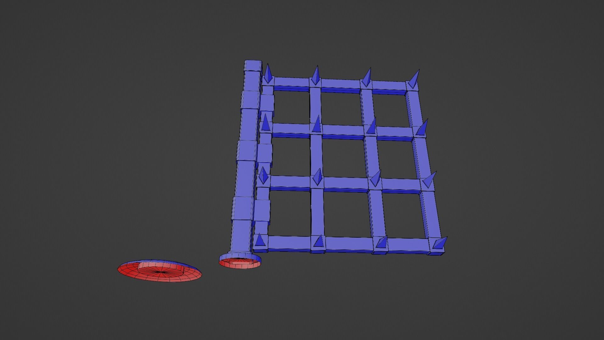 SpikeWall-Trap Low-poly 3D model_8
