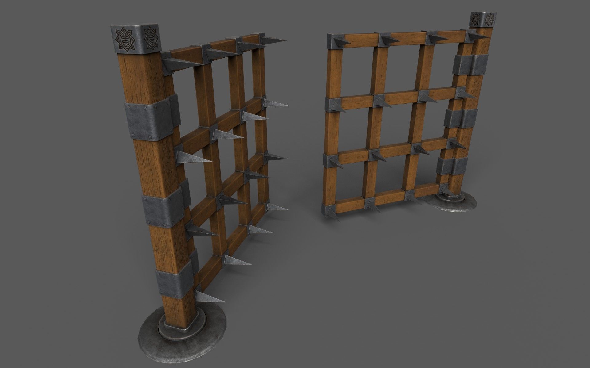 SpikeWall-Trap Low-poly 3D model_3