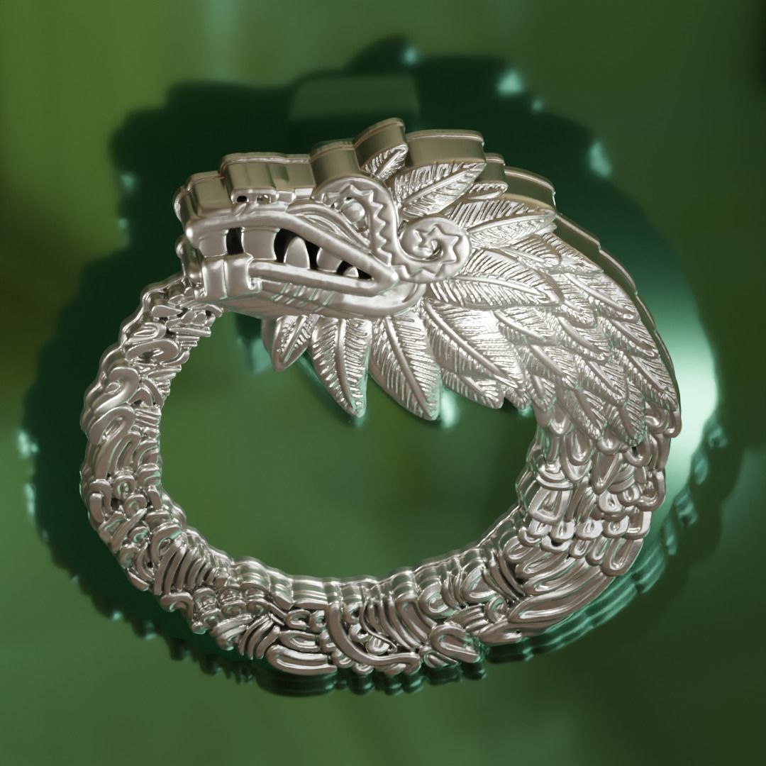 Quetzalcoatl Pendant 3D print model_1