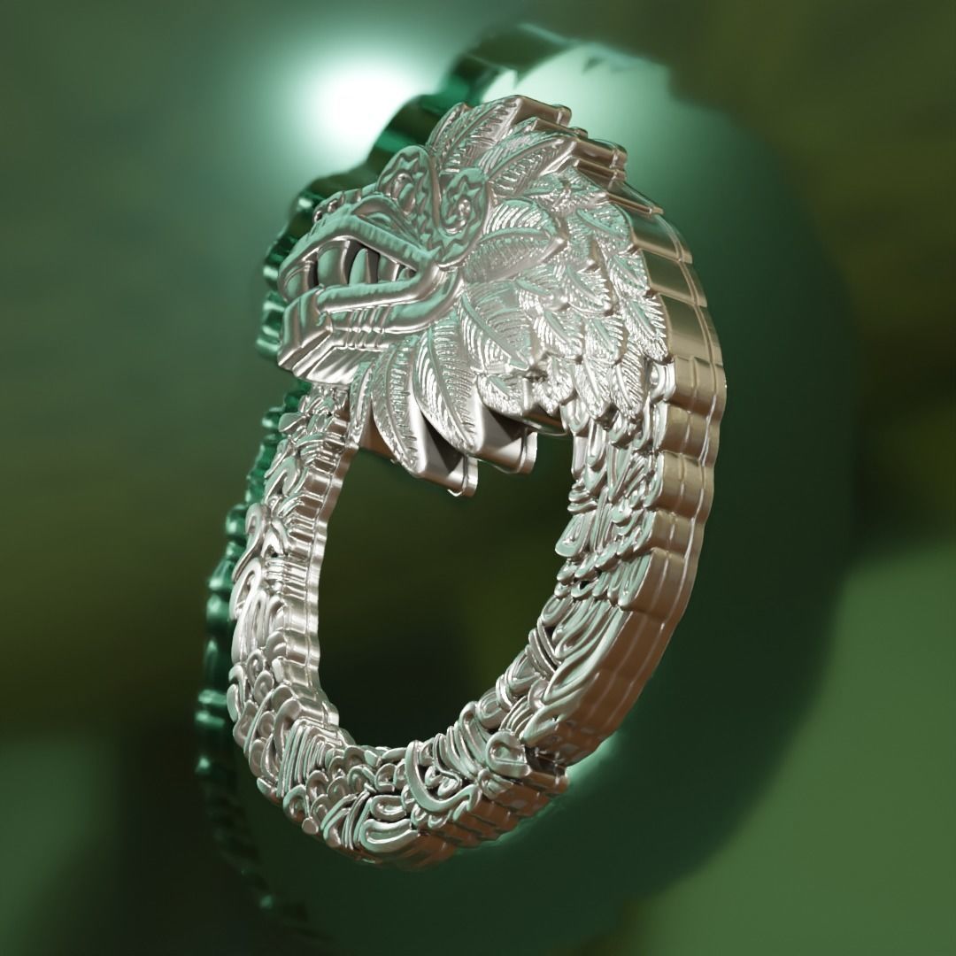 Quetzalcoatl Pendant 3D print model_2