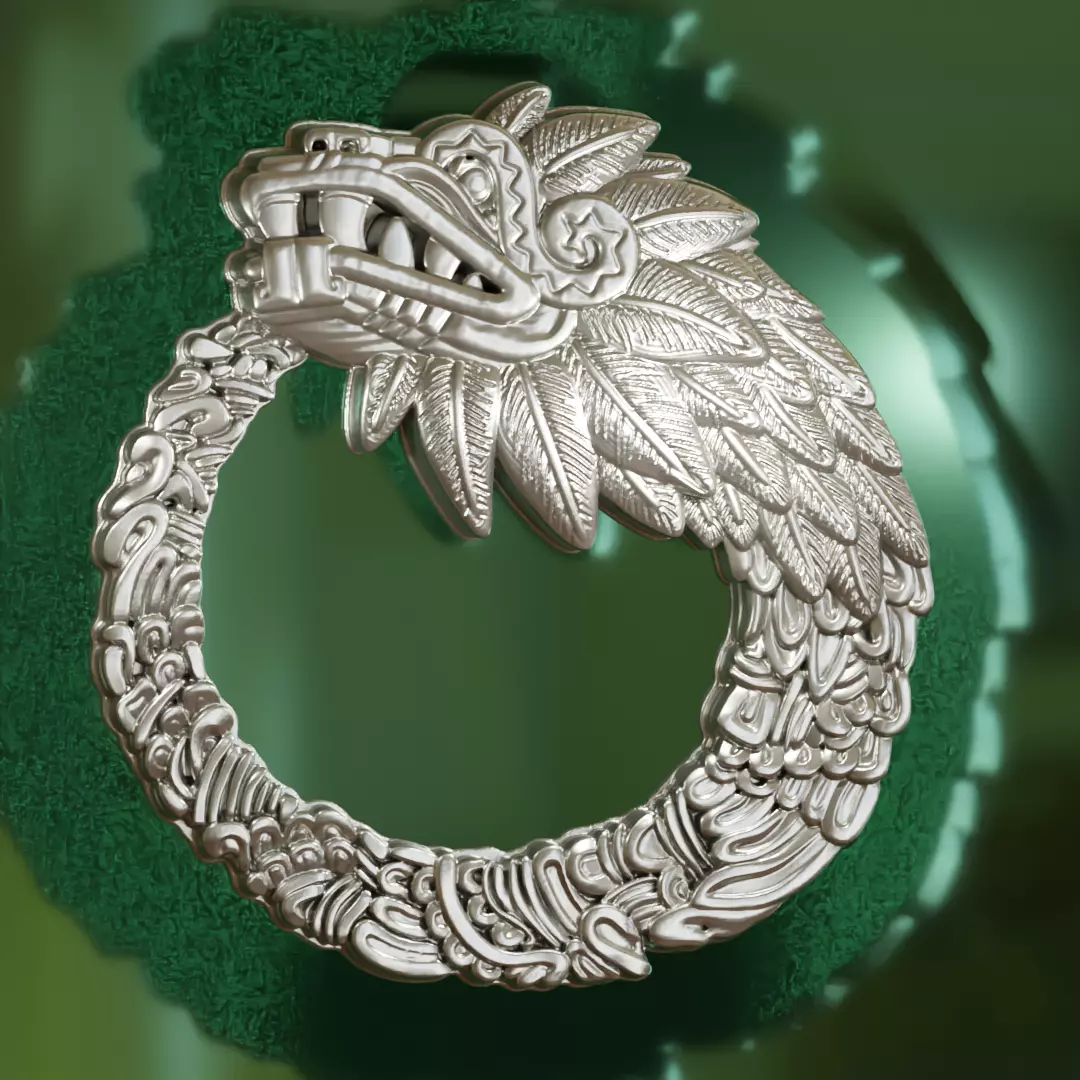 Quetzalcoatl Pendant 3D print model_0