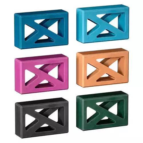 Colorful Yoga Blocks with Cutouts 3D model