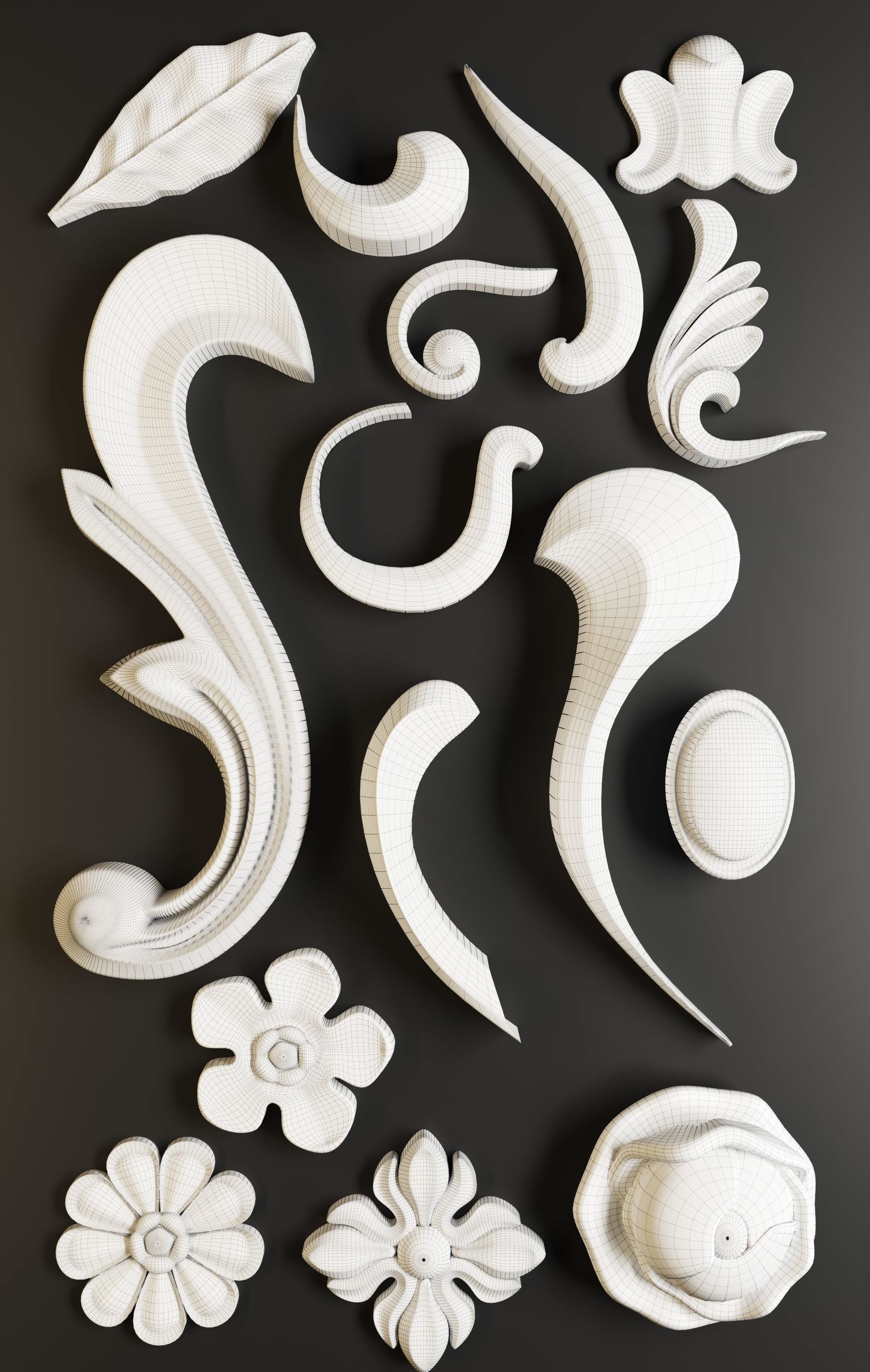 ornament Low-poly 3D model_2