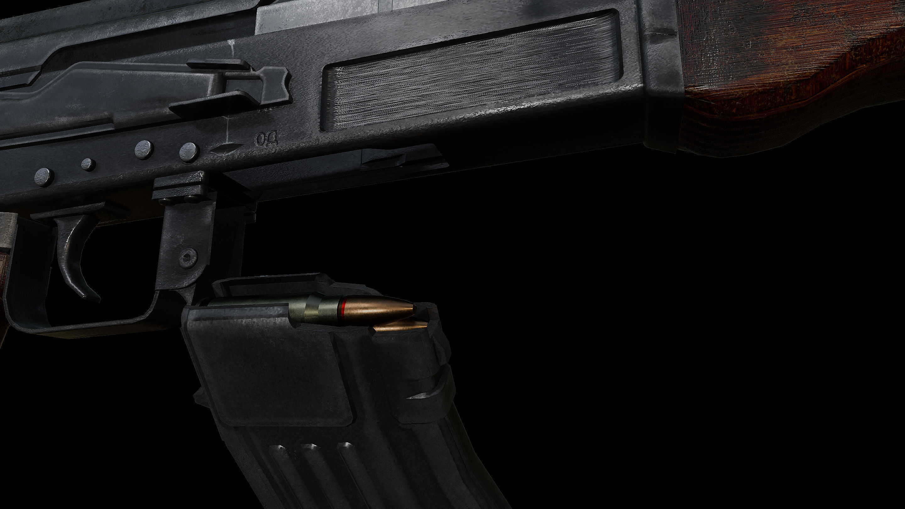 AK47 Type3 Soviet Classic Low-poly 3D model_7