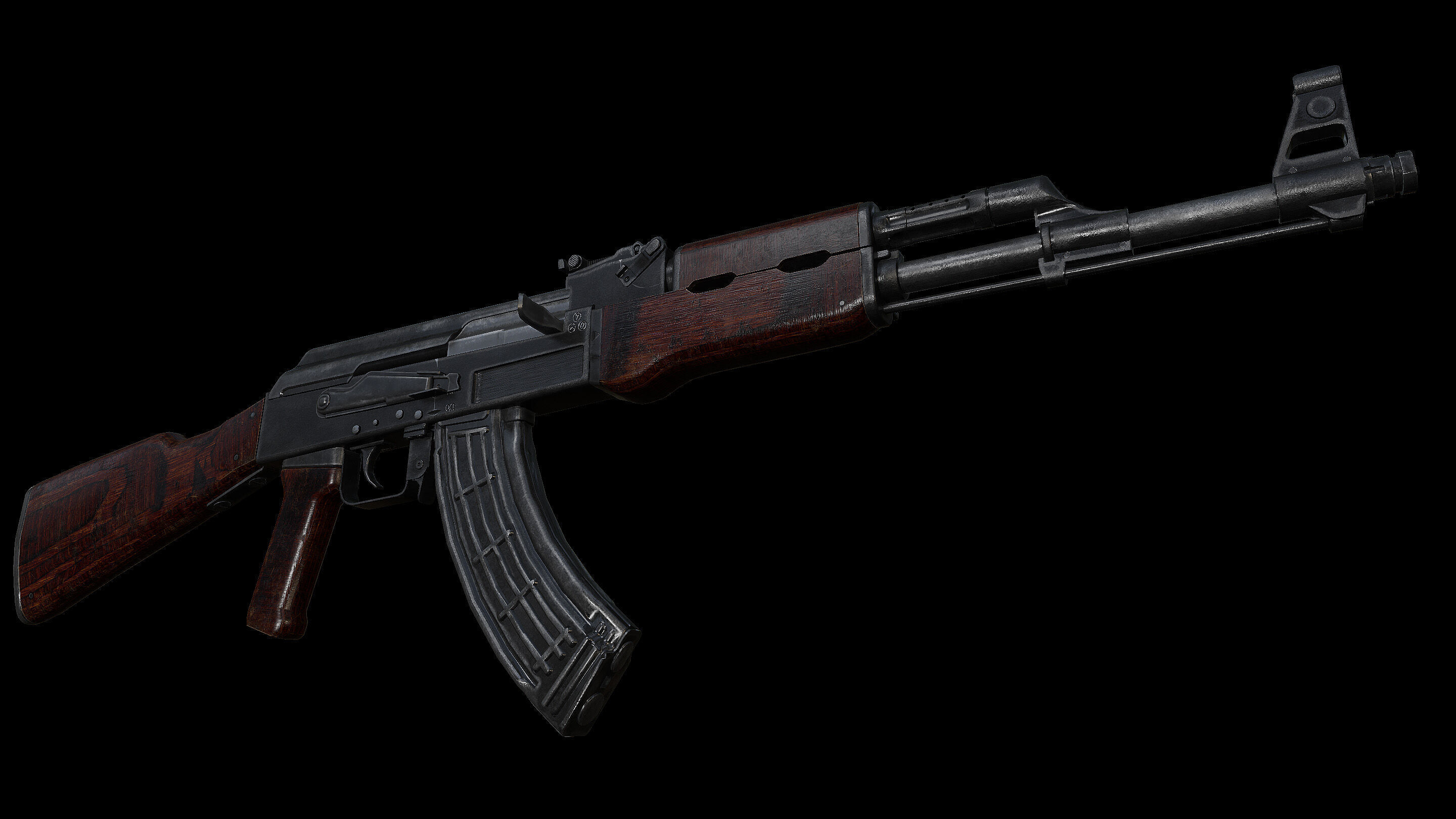 AK47 Type3 Soviet Classic Low-poly 3D model_5