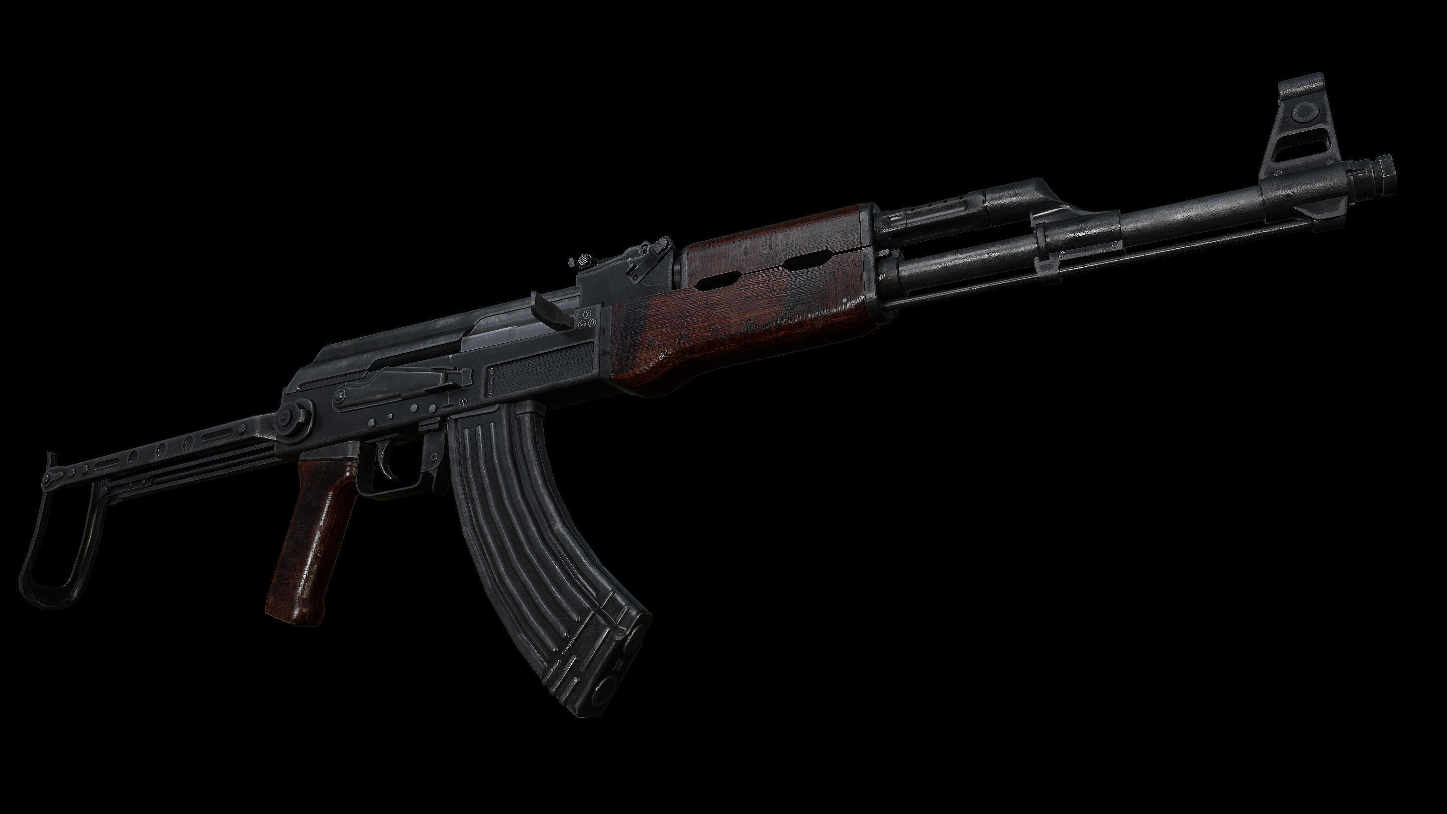AK47 Type3 Soviet Classic Low-poly 3D model_6