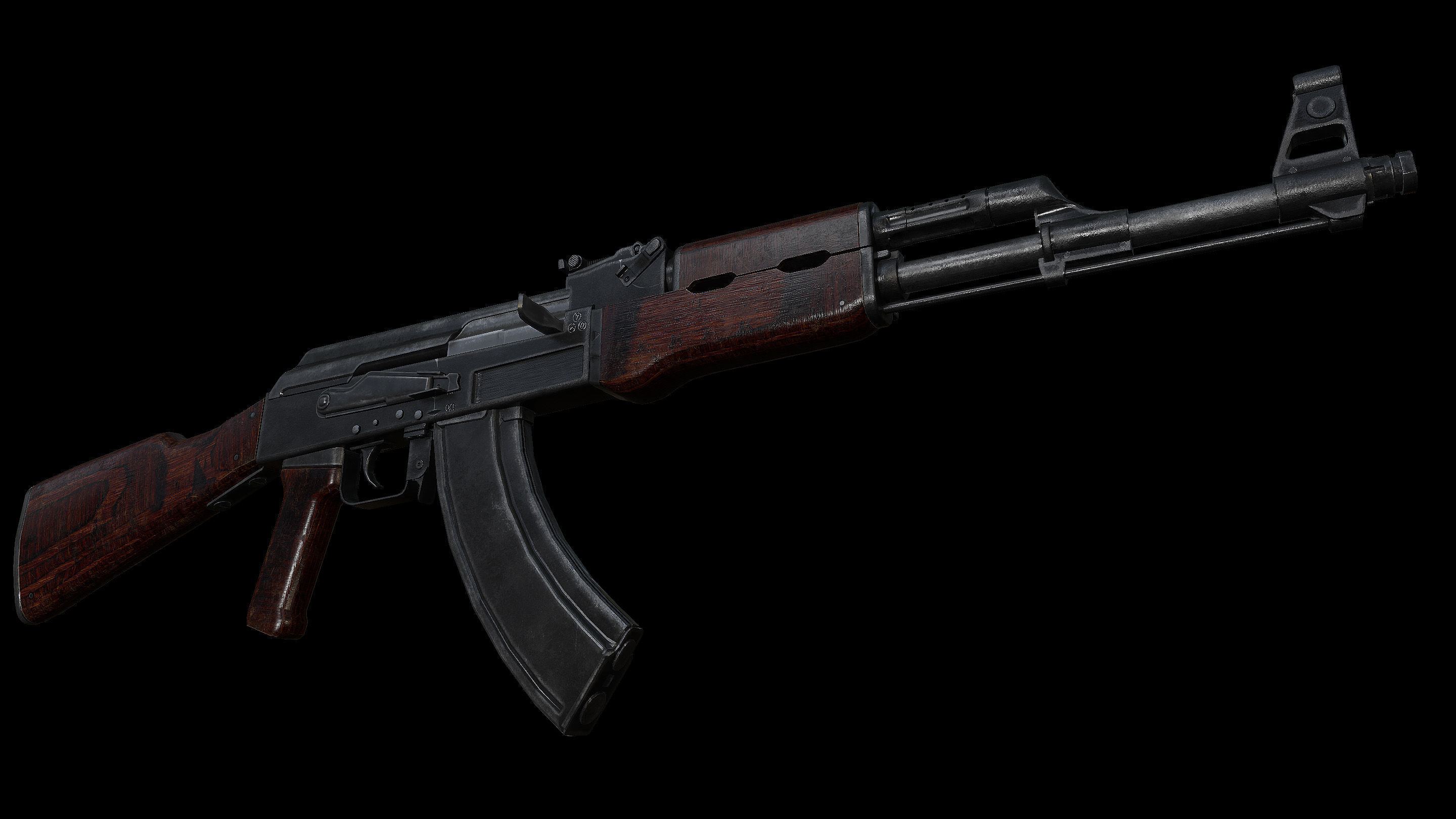 AK47 Type3 Soviet Classic Low-poly 3D model_4