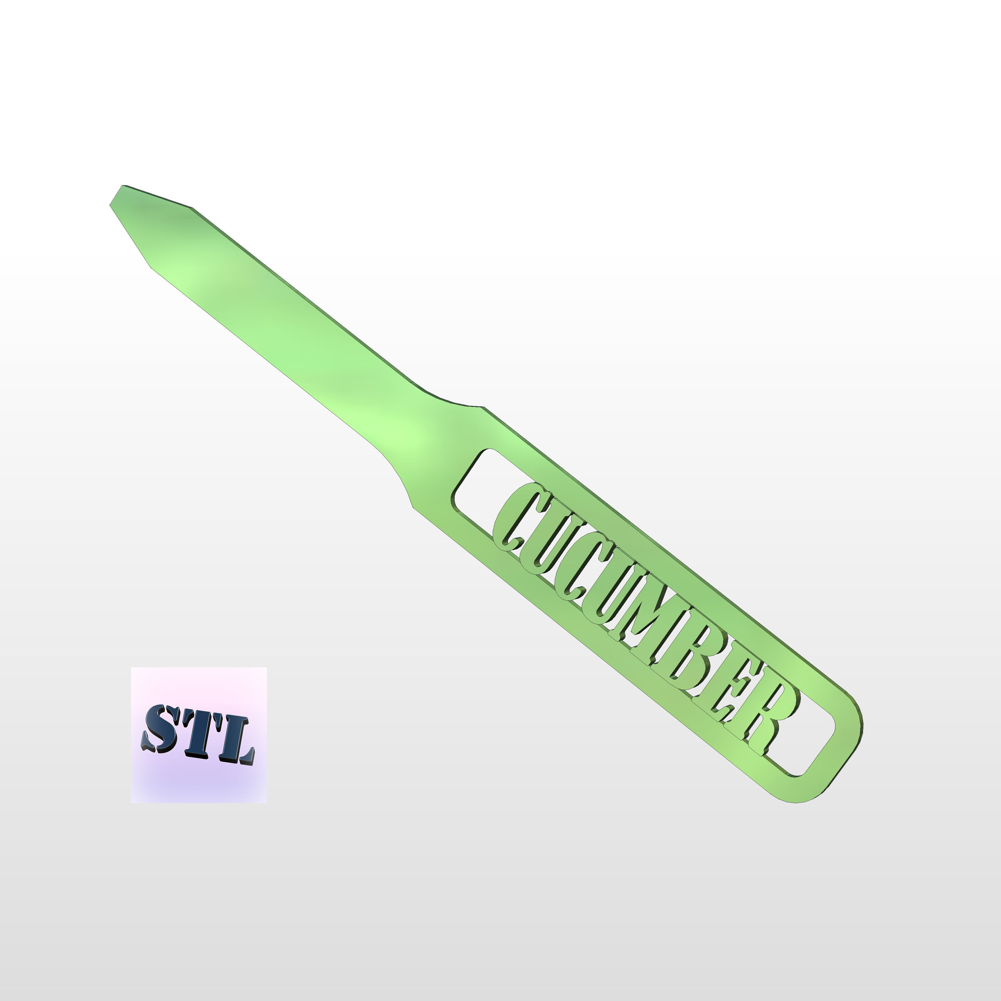 3D Printed Garden Marker for Cucumbers 3D print model_2